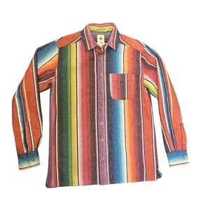 Territory Ahead Mens Serape Stripe Shirt Long Sleeve Button Down Western MT NWOT